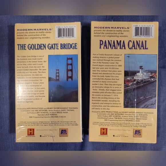 History Channel Engineering VHS Tapes Lot of 2 Golden Gate Bridge/Panama Canal - Picture 3 of 4